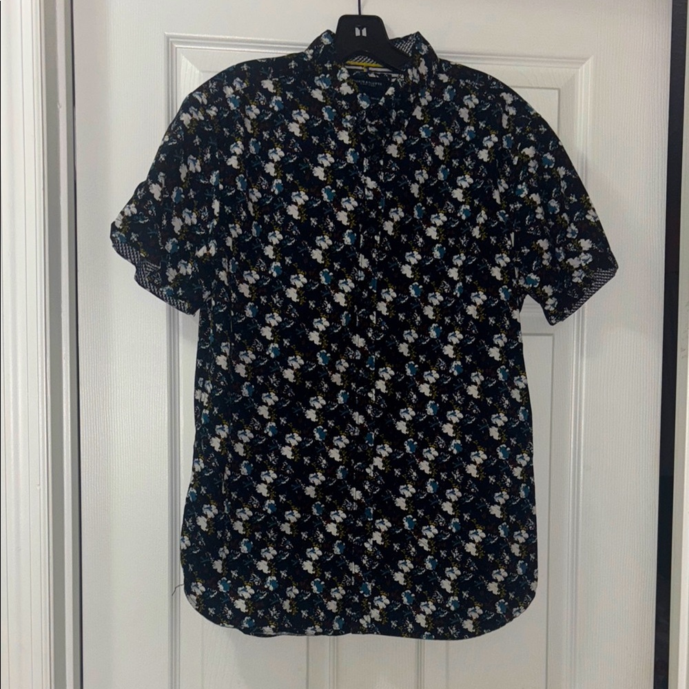 Denim & Flower Black Floral Men's Button Up Shirt